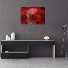 Obraz na szkle - Księżyc na powierzchni (70x50 cm)