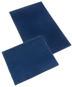 Bellatex Zestaw dywaników łazienkowych bez wycięć BANYGOLD ciemnoniebieski, 60 x 100, 60 x 50 cm