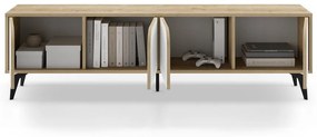 Biała szafka pod TV w dekorze dębu 180x51 cm Nola – Marckeric