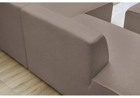 Brązowy narożnik modułowy z materiału bouclé (prawostronny/w kształcie litery L) Megeve – Bobochic Paris