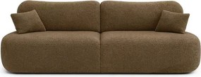 Sofa AVERIO Rozkładana Dwuosobowa Brązowa Boucle Nowoczesna