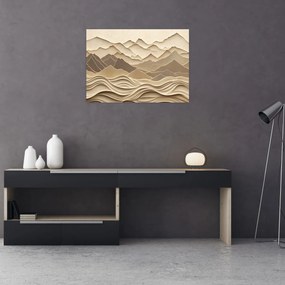 Obraz - 3D linie gór (70x50 cm)