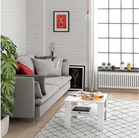 Stolik kawowy biały 60x60x42 homer