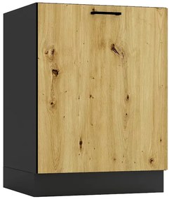Szafka kuchenna dolna 60 cm grafit + dąb artisan - Coleo 8X