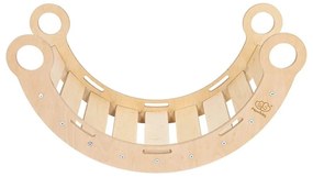 Huśtawka z litego drewna sosnowego w naturalnym kolorze 39x75x38 cm Montessori – Meowbaby