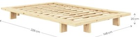 Brązowe łóżko jednoosobowe z litego drewna sosnowego ze stelażem 120x200 cm Japan – Karup Design