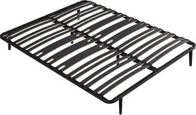 Stelaż z listewkami 160 x 200 cm - 2 x 15 listewek - 3 strefy wzmocnionego podparcia odcinka lędźwiowego - Z nóżkami - Czarny - CERRISI marki YSMÉE