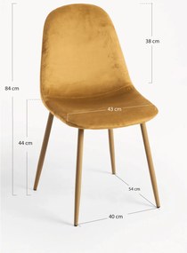 Zestaw 4 aksamitnych krzese Teok