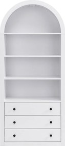 Regał z 3 szufladami i 4 wnękami z MDF - Biały - MARALYN