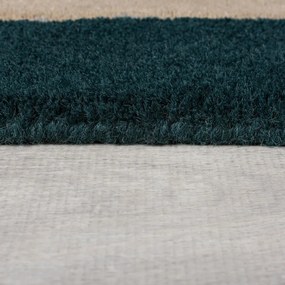 Ciemnozielony wełniany dywan tkany ręcznie 200x290 cm Labyrinth Shaped – Flair Rugs