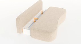 Masseno Sofa ROTONDO z funkcją spania i pojemnikiem na pościel, Rozkładana sofa - Kremowy, ANTHOLOGY 1