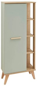 Zielona wysoka szafka łazienkowa w dekorze dębu 51x128 cm Set 963 – Pelipal
