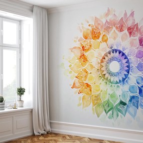 Fototapeta - Tęczowa mandala (196x136 cm)