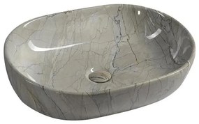 Sapho - Umywalka nablatowa DALMA 59x42 cm ceramika/szary