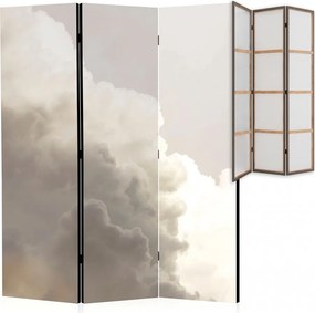 Parawan pokojowy 3-częściowy 135x172 Jednostronny dekoracyjny minimalistyczny atmosferyczny Szary Burzowe Obłoki