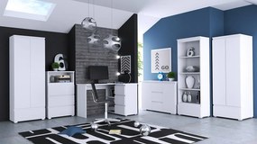 6 elementowy zestaw białych mebli z biurkiem do pokoju młodzieżowego P7-F57