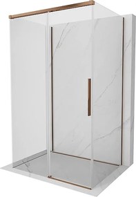 Mexen Rox-3S kabina prysznicowa 3-ścienna rozsuwana 150 x 85 cm, transparent, różowe złoto - 8C2-150-085-60-00-3S