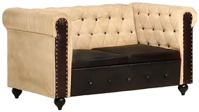 Skórzana 2-osobowa brązowa sofa w stylu Chesterfield - Clementine 2Q