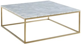 Designerski stolik kawowy ARETHA marki Pascal Morabito- Marmur i metal - Biało-złoty