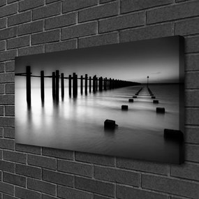 Obraz na płótnie Drewniane Molo we Mgle