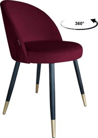 Krzesło TRIX tkanina Welur noga metalowa : Kolor nogi - Czarno-złota stożek, Kolor tkaniny - VELVET - MG02, Typ siedziska - Siedzisko obrotowe 360°