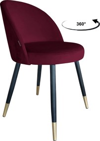 Krzesło TRIX tkanina Welur noga metalowa : Kolor nogi - Czano-złota stożek, Kolor tkaniny - VELVET - MG02, Typ siedziska - Siedzisko obrotowe 360°