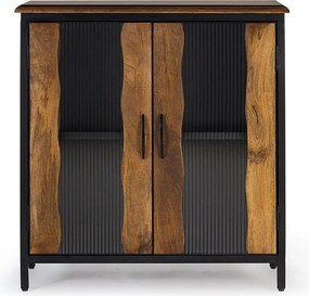 Bufet bois manguier et metal noir