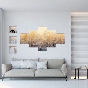 Obraz mroźnego lasu (125x70 cm)
