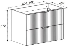 Szafka wisząca podumywalkowa w kolorze naturalnego drewna 60 x 46 cm ASTROS Light oak