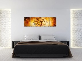 Naturalny abstrakcyjny obraz drzewa (170x50 cm)