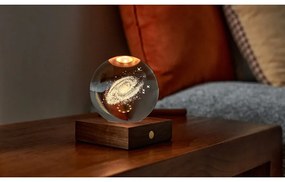 Ciemnobrązowa lampa stołowa ze ściemniaczem i szklanym kloszem (wys. 12 cm) Amber – Gingko