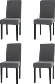 Krzesło do jadalni Littau Cord (zestaw 4 sztuk),  ciemnoszary, ciemne nogi