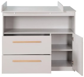 Jasnoszara komoda dziecięca z przewijakiem 107x98x75 cm Lea – Roba