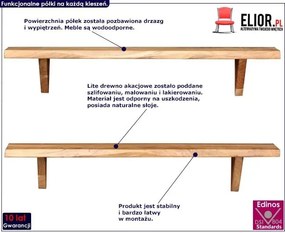 Zestaw drewnianych półek ściennych - Clive 3X