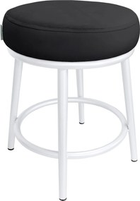 Taboret Ben tkanina Welur stelaż metalowy STOŁEK LOFT : Kolor Stelaża - Biały, Kolor tkaniny - VELVET - MG19, Typ tkaniny - Velvet