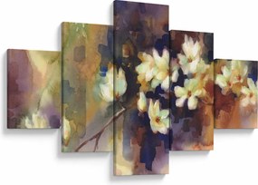 Obraz - Białe magnolie, malarstwo (125x70 cm)