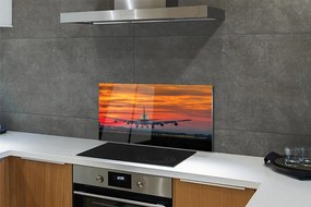 Panel nad Blat Kuchenny Samolot w Chmurach o Zachodzie