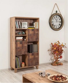 Elegancki regał na książki – 80 x 155 x 36 cm – Sosna Atlantycka – Melamina