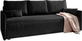 Masseno Sofa MESTOR z funkcją spania i pojemnikiem na pościel, Rozkładana sofa - Czarny, POSO 135