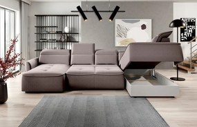 Narożnik MURILLO XL z elektryczną regulacją siedziska Prawostronny w tkaninie VOUGE 04 WERSAL