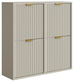 Szafka na buty z 4 klapami - Beżowo-złota - FRALYN by Pascal Morabito