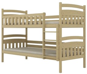 Łóżko piętrowe JULITA 160x80 sosna nielakierowana drewniane z szufladami KOCOT KIDS
