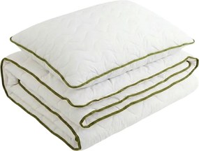 Całoroczna kołdra pikowana 140x200 cm z poduszką STELLA ALOE VERA 70x90 cm, biała