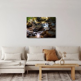 Obraz na szkle skalistego strumienia (70x50 cm)