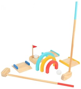 Tooky toy drewniany zestaw do gry w golfa dla 2 osób 13 el.
