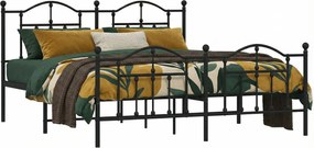 Czarne metalowe łóżko małżeńskie 180x200cm L2-B61