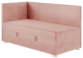Różowe narożne łóżko dziecięce ze schowkiem i materacem 90x200 cm Flexi – Ghado
