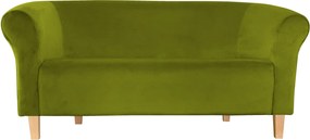 Sofa Milo tkanina Welur wygodna sofa tapicerowana do salonu i poczekalni : Kolor nogi - Drewno, Kolor tkaniny - VELVET - BL75, Typ tkaniny - Velvet, Wysokość nogi - 15 cm