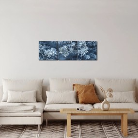 Obraz - Śnieżny las (z zegarem) (90x30 cm)