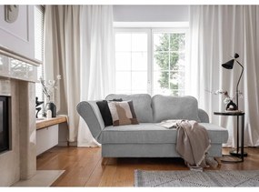 Jasnoszary sztruksowy szezlong (lewostronny) Chic Charlotte – Miuform